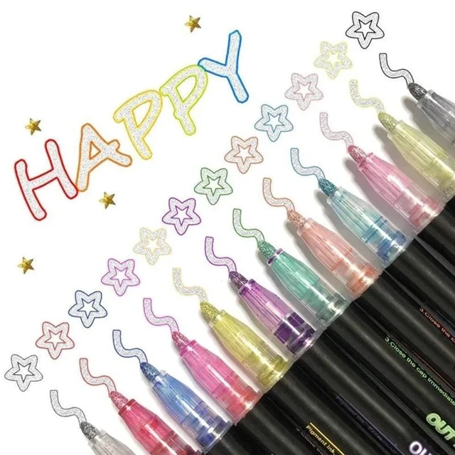 8/12pcs Marker Pen for Highlight Writing Taking Notes Drawing DIY Art  Projects Kids Adult Art