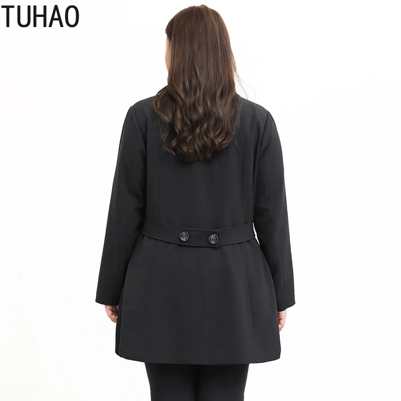TUHAO офисные женские черные блейзеры размера плюс 10XL9XL 8XL 7XL 6XL Блейзер Женский двубортный Блейзер на пуговицах наряды WM08