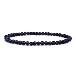 Mini Energy Charm Bracelet with Natural Stone Beads - Yoga Healing Jewelry for Women and Men, Best Friend Gift (Blue Sandstone)