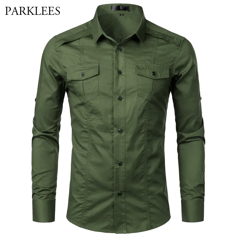 Shirt Double Pocket Military Style 
