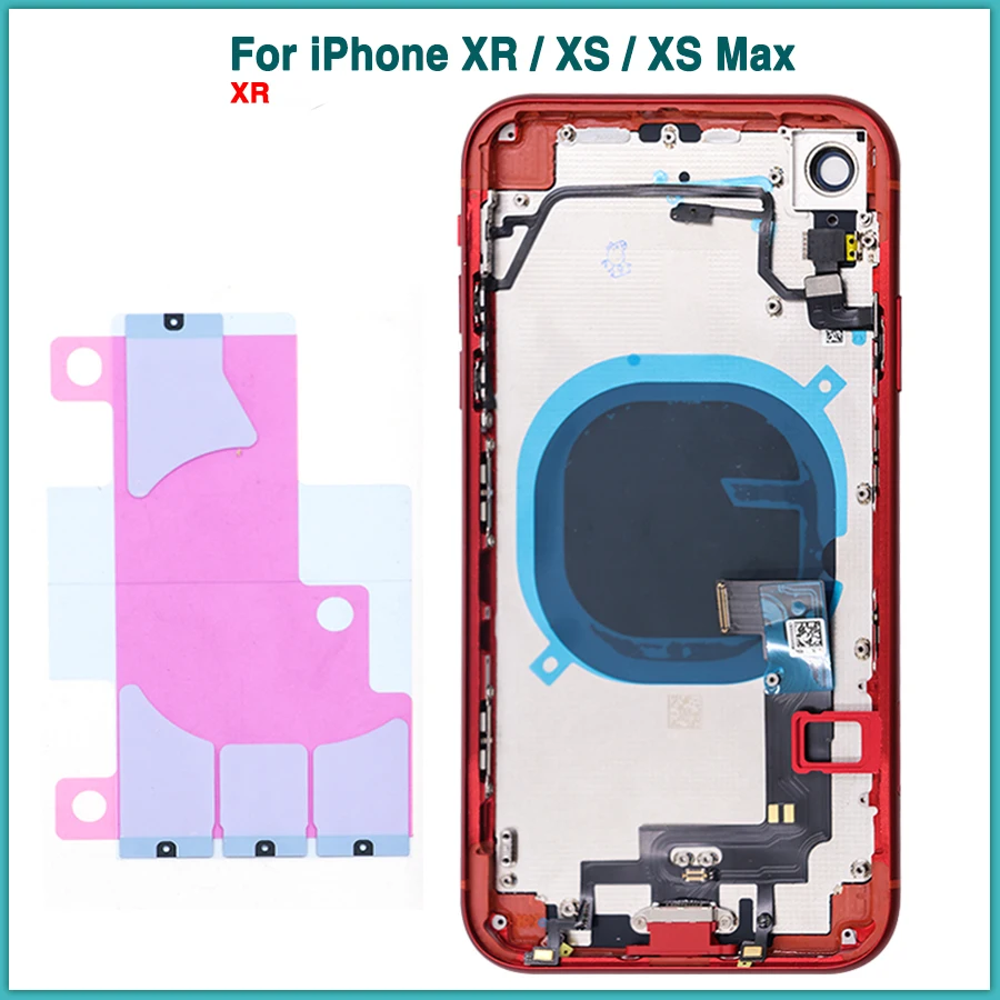Абсолютно для iPhone XR XS аккумулятор Max задняя панель задняя крышка+ средняя рамка Шасси с гибким кабелем