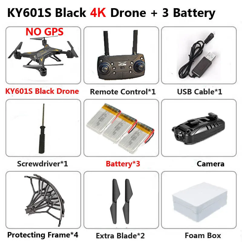 KY601G KY601S Профессиональный Дрон с камерой 4K HD 5G WiFi gps FPV дистанционное управление расстояние 2 км RC Квадрокоптер вертолет детские игрушки - Цвет: KY601S 4K B 3B