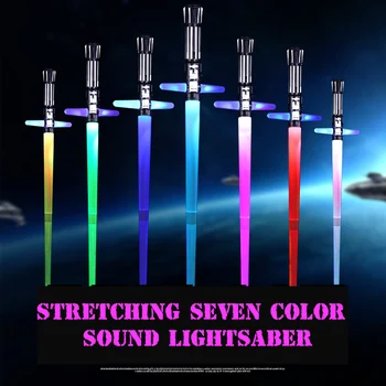 

Lightsaber Toys For Kids Seven-color Telescopic Sound Light Sword Cross Laser Glowing Flash Stick Cosplay Luminous Children Toy