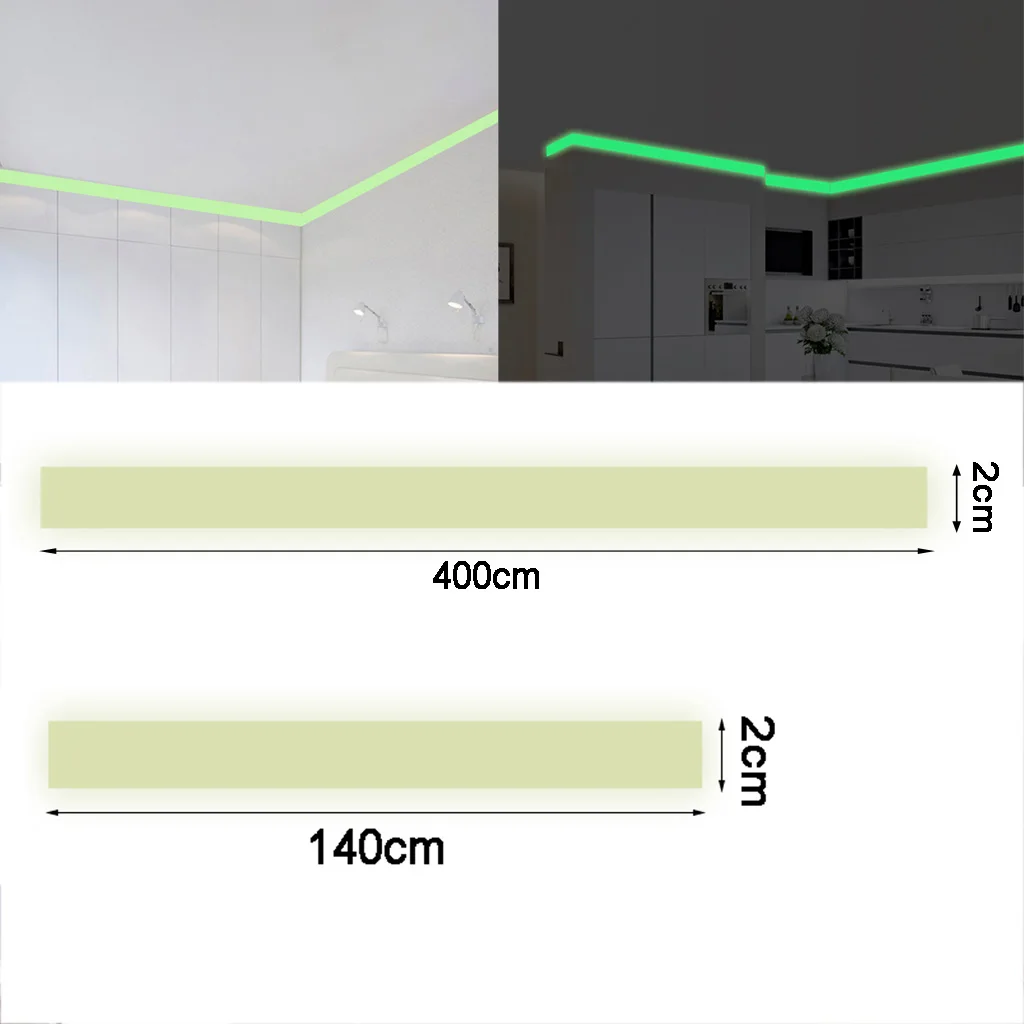 Luminous Tape Self-adhesive Photoluminescent Night Vision Glow In Dark Baseboard Line Decor Sticker Warning Tapes