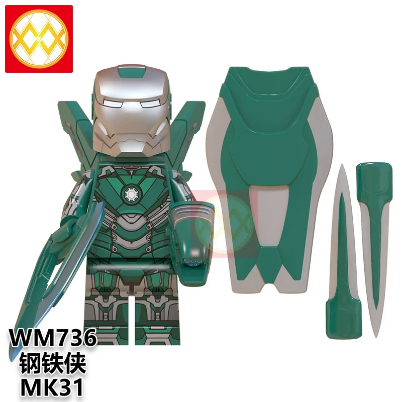 50 шт./партия WM6065 Железный человек MK36 MK27 MK30 MK31 перец MK1616 Тор Доктор Стрэндж шури танос строительные блоки детские игрушки