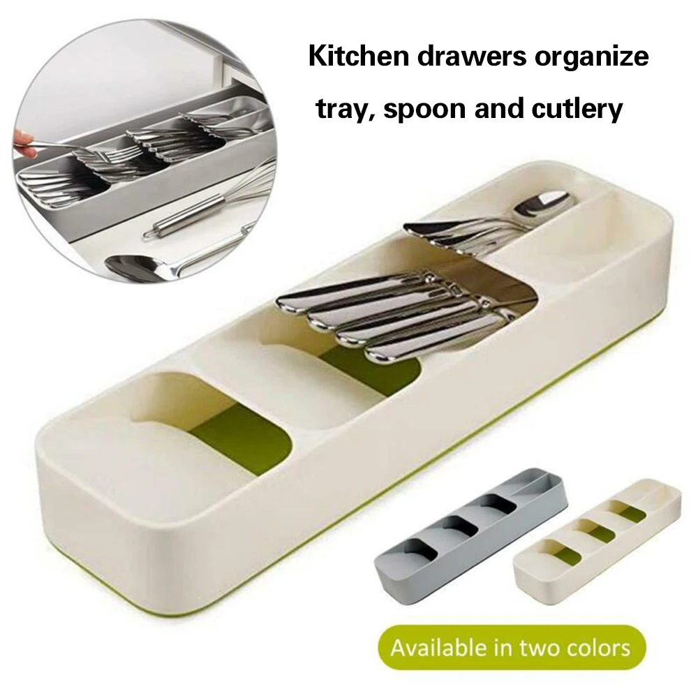 

Kitchen Drawer Organizer Tray Rack Spoon Fork Cutlery Separation Storage Box Space Saving Home Kitchen Gadgets Organizer 5