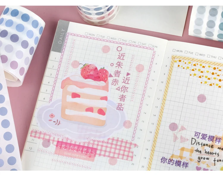 Милый Bullet Journal набор декоративного скотча Васи Kawaii градиентные точки Маскировочные ленты для детей DIY декоративный дневник в стиле Скрапбукинг фото Ablums