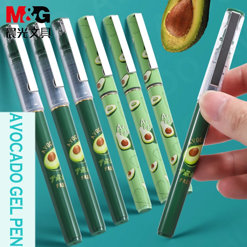 3/6/12Pcs M&G Straight liquid Gel pen Avocado Limited Full Needle Tip Roller Pen Fast Dry Kawaii School Supplies cut80 lg80 80a inverter plasma cutter p80 cutting gun consumables electrodes tips nozzle roller guide straight cutting torch