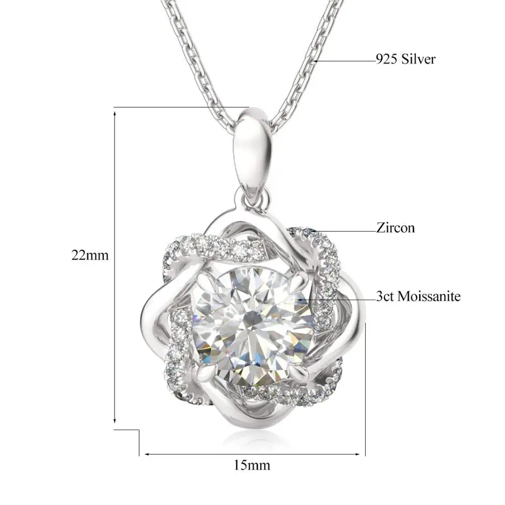 Birthday Jewelry Gift Star Of David 3ct Moissanite Necklace Pendant for Women Certified Silver 925 Jewelry Trending pendant necklace silver necklace moissanite necklace silver pendant