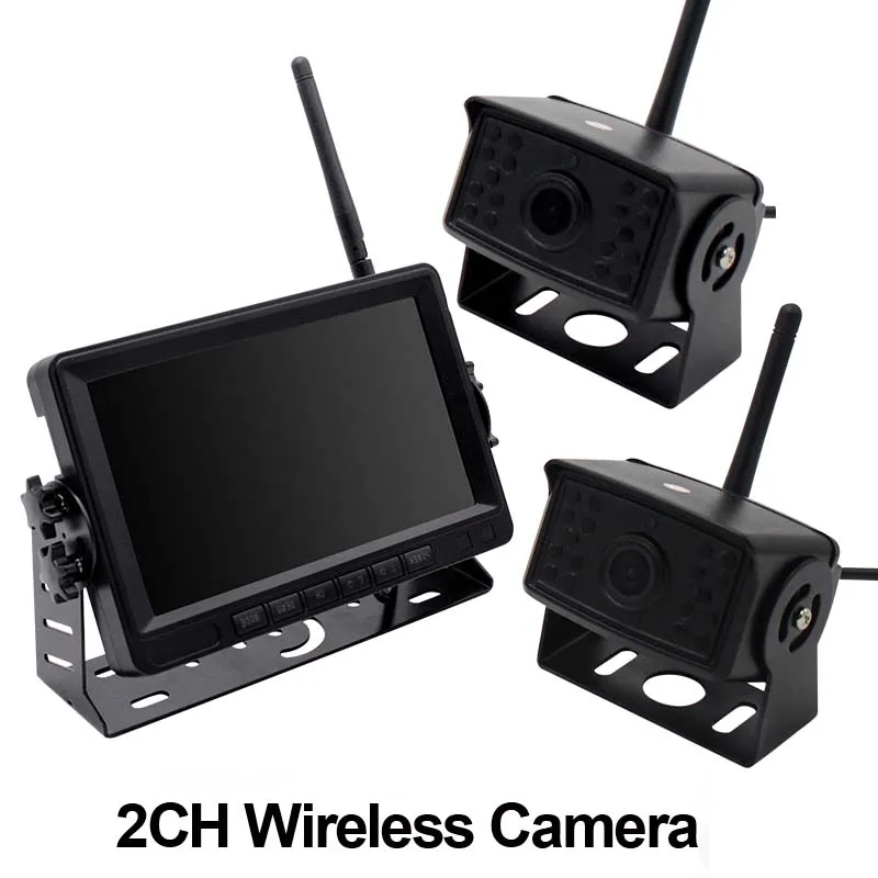 7 дюймов HD AHD цифровой 2CH 4CH DVR Регистраторы видео для контроля уровня сахара в крови с Беспроводной спереди и вид сзади Камера для грузовиков/прицепы/автобус/РВ/Пикапы