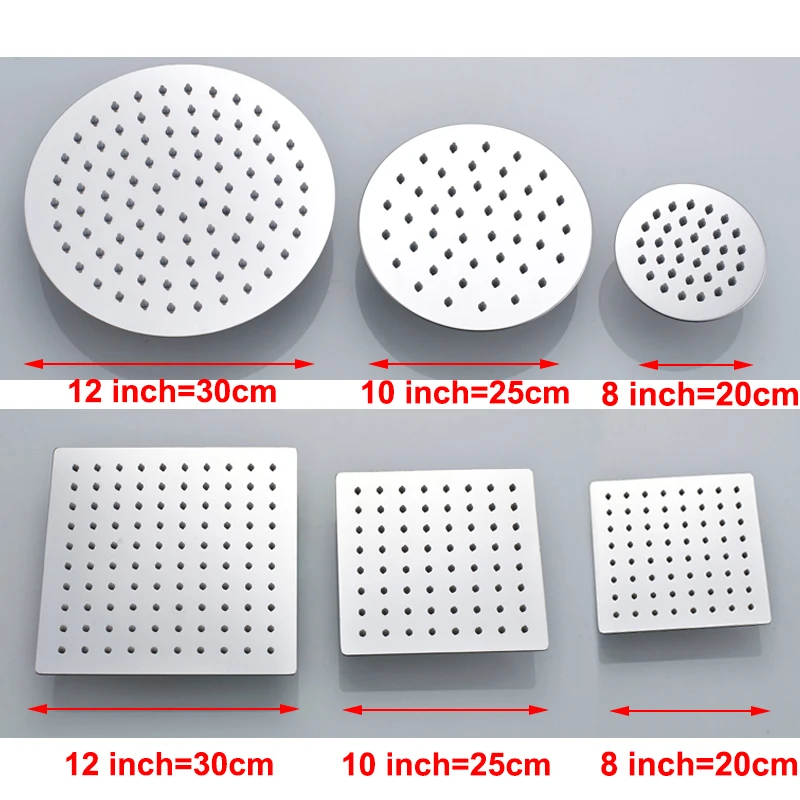 

vidric shower set faucets chrome ultrathin stainless steel rainfall 8" 10" 12" shower head shower arm hose bath shower FREE SHI