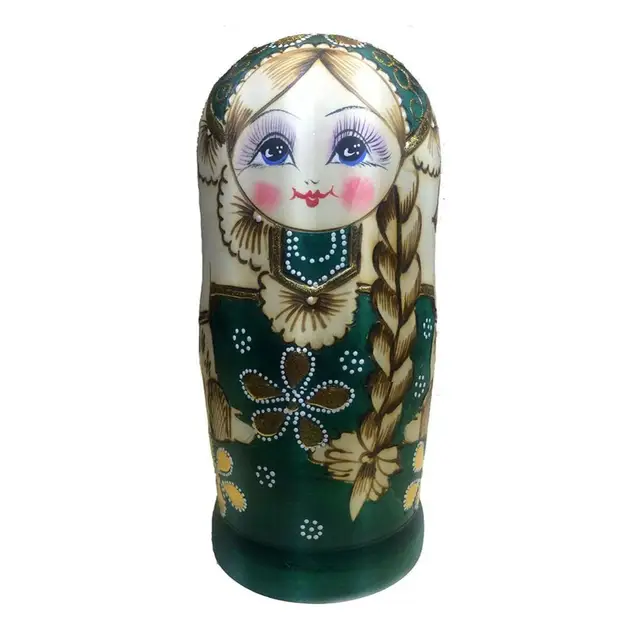 Matryoshka Toy Wooden Russian Nesting Dolls 7Pcs/Set Braided Hair Girl Kids Gift Birthday Toys 5