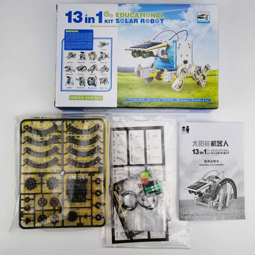 13 in 1 Solar Powered Robot DIY Transformer Toy Educational Science Kit