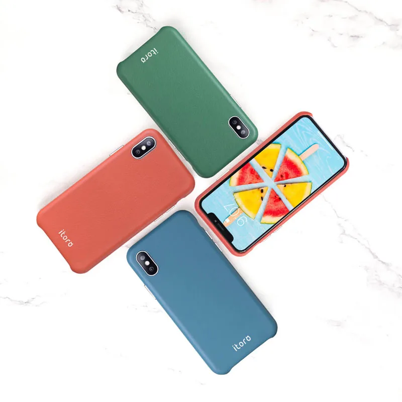 Xiaomi ITORO leather phone case cowhide leather unique and exquisite High-grade leather soft for iphone XR XS MAX