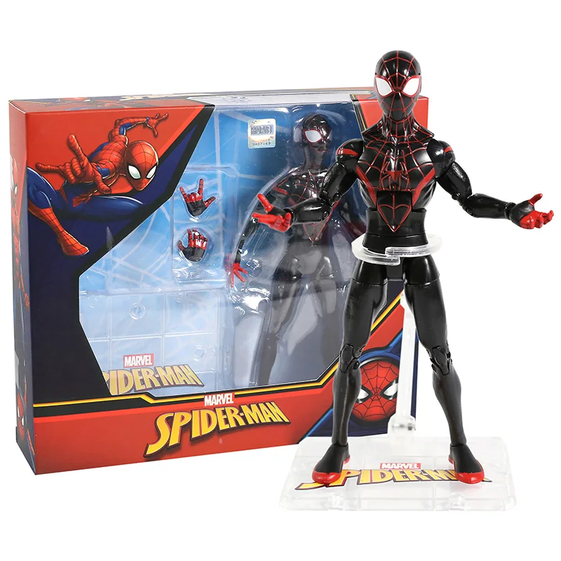 Marvel Человек-паук в толстовке Miles Morales Gwen Stacy черный костюм Человек-паук 2099 ПВХ фигурка Коллекционная модель игрушки - Цвет: B