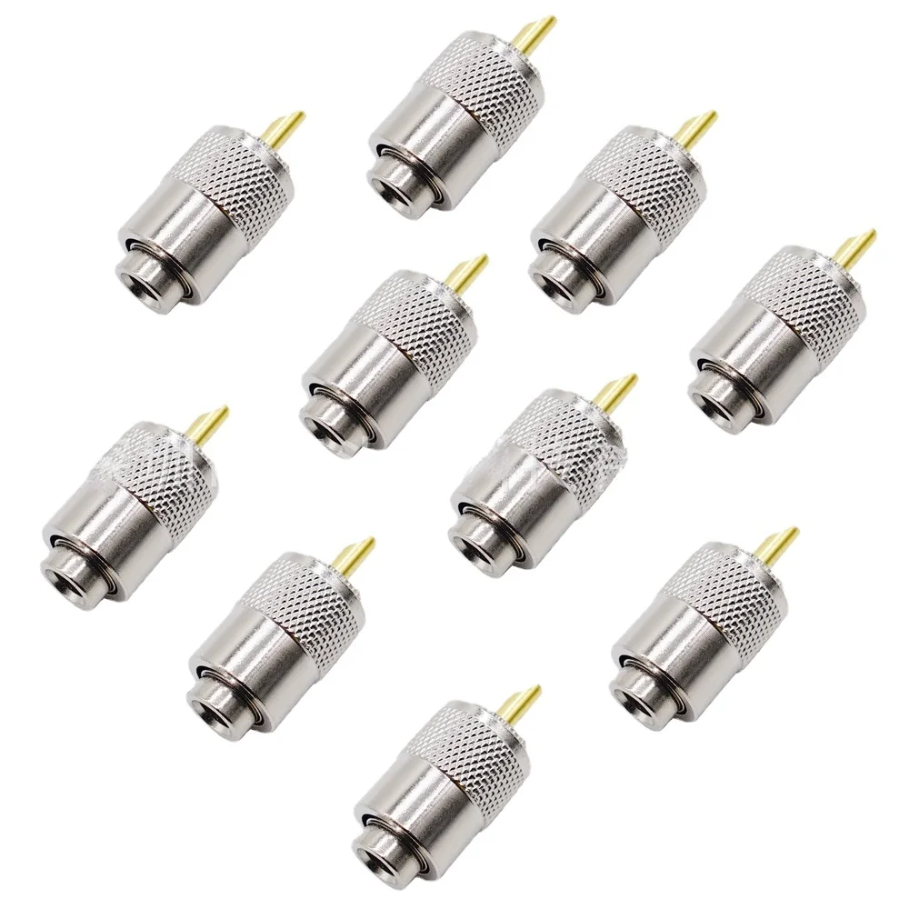 Conector rf Uhf Conector Macho Rg8 Rg58 Cabo Talão Antena Conector Pl259 10 Peças
