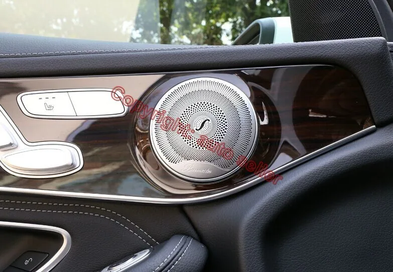 Для Benz GLC Class X205- нержавеющая сталь интерьерные декоративные аксессуары для автомобиля крышка динамика отделка гарнир литье