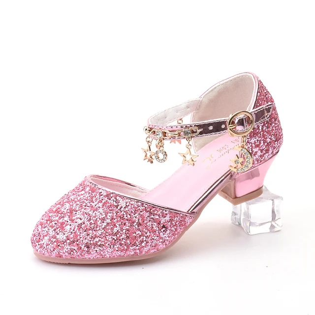 Kids Girls Round-Toe Soft-Sole Crystal Princess Shoes - Children Territory  | Girls leather shoes, Girls glitter shoes, Girls shoes