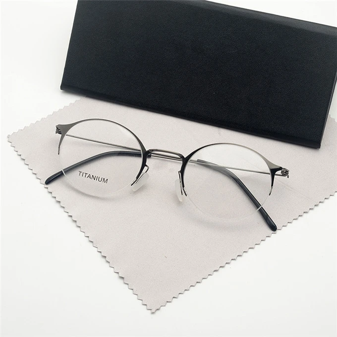 Дания Рецептурные очки для женщин/мужчин сверхлегкие круглые от близорукости, по рецепту оправы для очков мужские Оптические Безвинтовые очки - Цвет оправы: Gun
