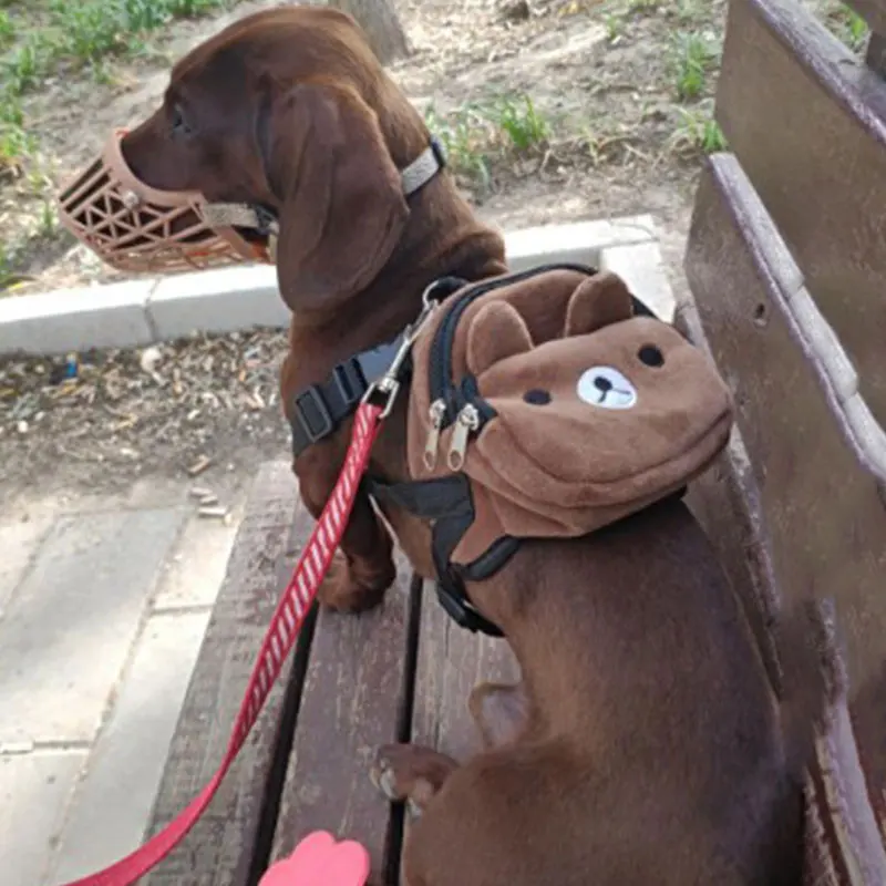 Large-capacity Dog Backpack Portable Puppy School Bag Cute Dog Backpack New Nylon Pet Convenient Snack Bag