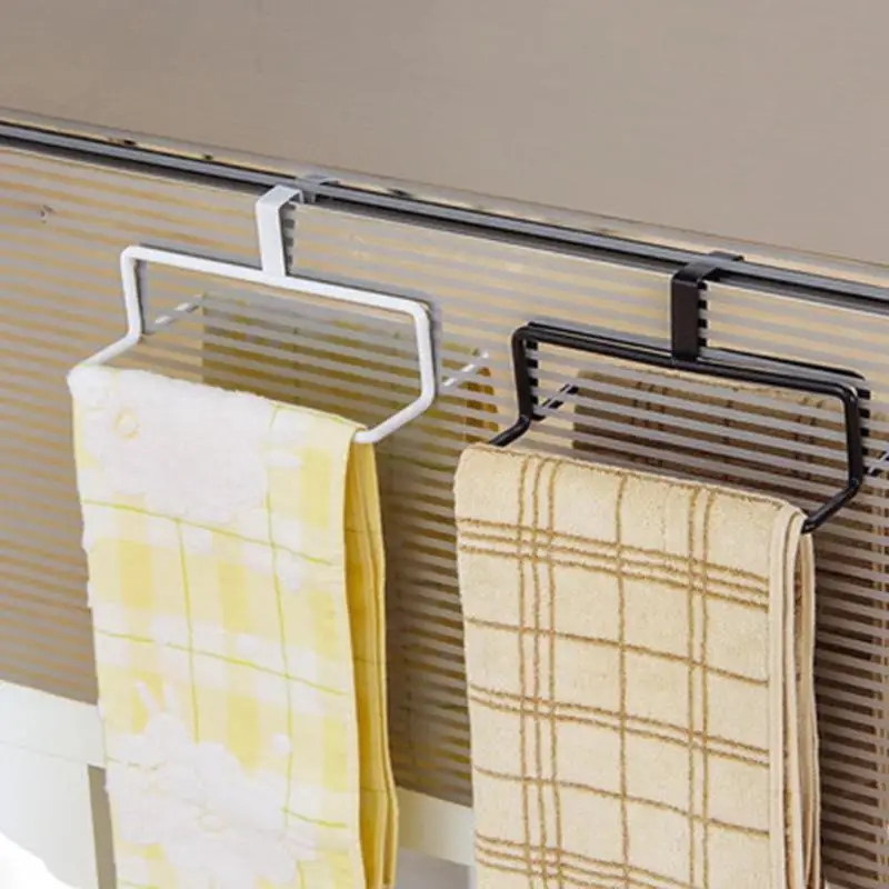 

Multifunction Bathroom Towel Rack Cupboard Door Back Trash Garbage Bag Storage Holder Hanging Kitchen Cabinet Kitchen Gadget