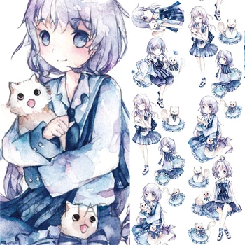 

Kawaii washi tape Girl Cat