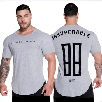 

Fitness Sport Men T-shirt Bodybuilding Muscle Male Short Sleeve Compression Shirt Cotton Running Training T-shirt Male Rashguard