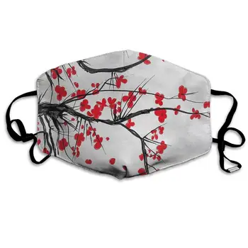 

NiYoung Unisex Fashion Anti Dust Pollution Outdoor Mouth Mask with Adjustable Ear Loops, Protection Warm Windproof Sakura