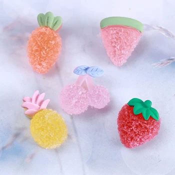 

Kawaii Resin Fruit Flatback Resin Strawberry, Watermelon Cabochon Simualtion Fruit DIY Scrapbooking Hair Accessories