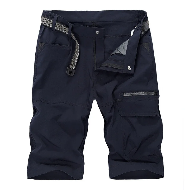 Повседневные мужские спортивные шорты для рыбалки, бадминтон, Короткие штаны для альпинизма, летние быстросохнущие мужские шорты - Цвет: Синий