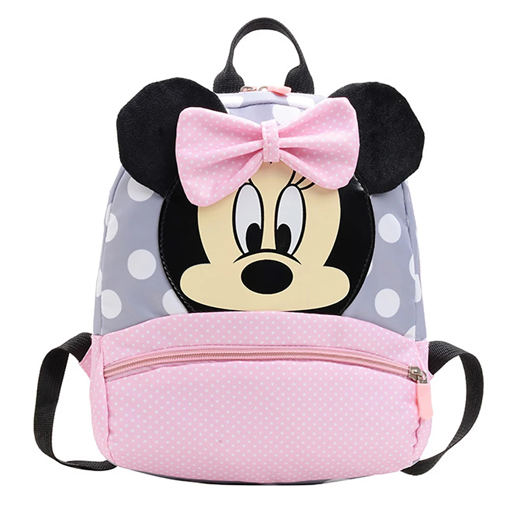 Disney Cartoon Mickey Mouse Backpack Bags For Kids Girls Minnie Cute Bow Handbags Unisex Kindergarten Student Shoulder Bag 2021