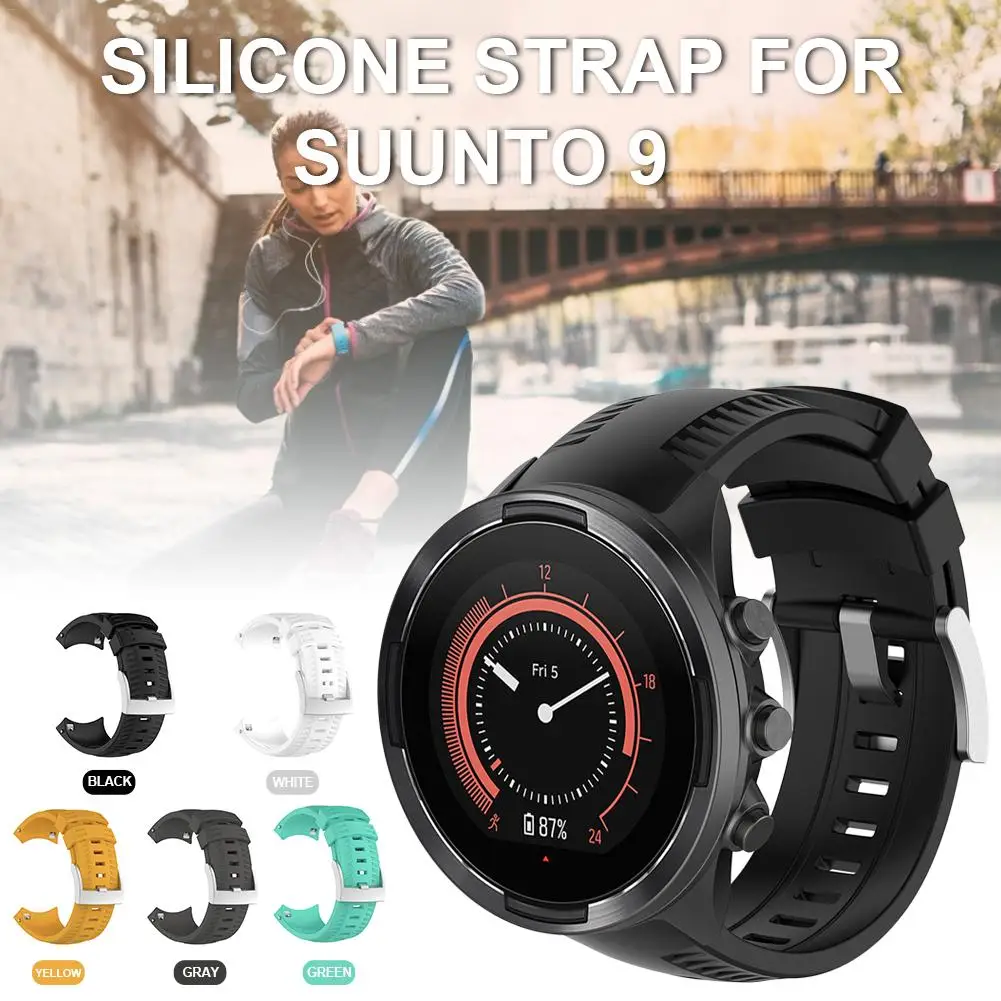 Дышащий ремешок для часов SUUNTO 9, сменный мягкий силиконовый ремешок для часов, модная повязка на запястье для Suunto 9, аксессуары для умных часов
