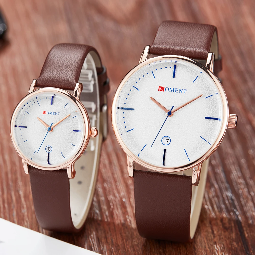 Simple Date Display Creative Lover Watch Women Men Quartz Watch Female Male Clock Fashion Watches Leather Belt Relgio De Casal