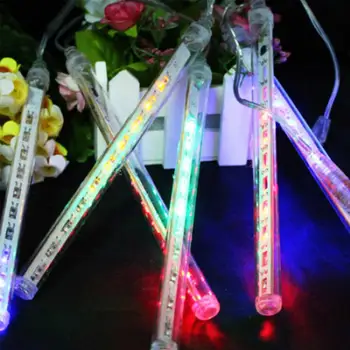 

30cm 192 LED Lights Meteor Shower Rain Effect Outdoor Light 8 Tube Xmas Snowfall Tree Decor Christmas Holiday Light