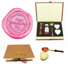 Счастливый День матери воск печать штамп Винтаж на заказ ваш дизайн Elegangt натуральный Палисандр Ручка уплотнения воск комплект печатей подарок