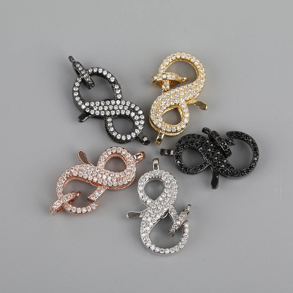 

5Pcs/Lot 19X31mm CZ Micro Paved & Shape Carabiner Bracelet Clasps Findings,Ziron Lock Clasps DIY Fashion Jewelry Accessories