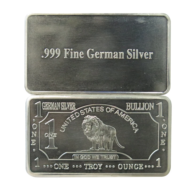 A157L Fine Germany Silver Mint 1 Troy Ounce Lion Bullion Bar