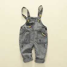 Ковбойские подтяжки для малышей новые стильные осенние штаны для малышей 0, 1, 2 лет Повседневная Детская осенняя одежда, джинсы 3