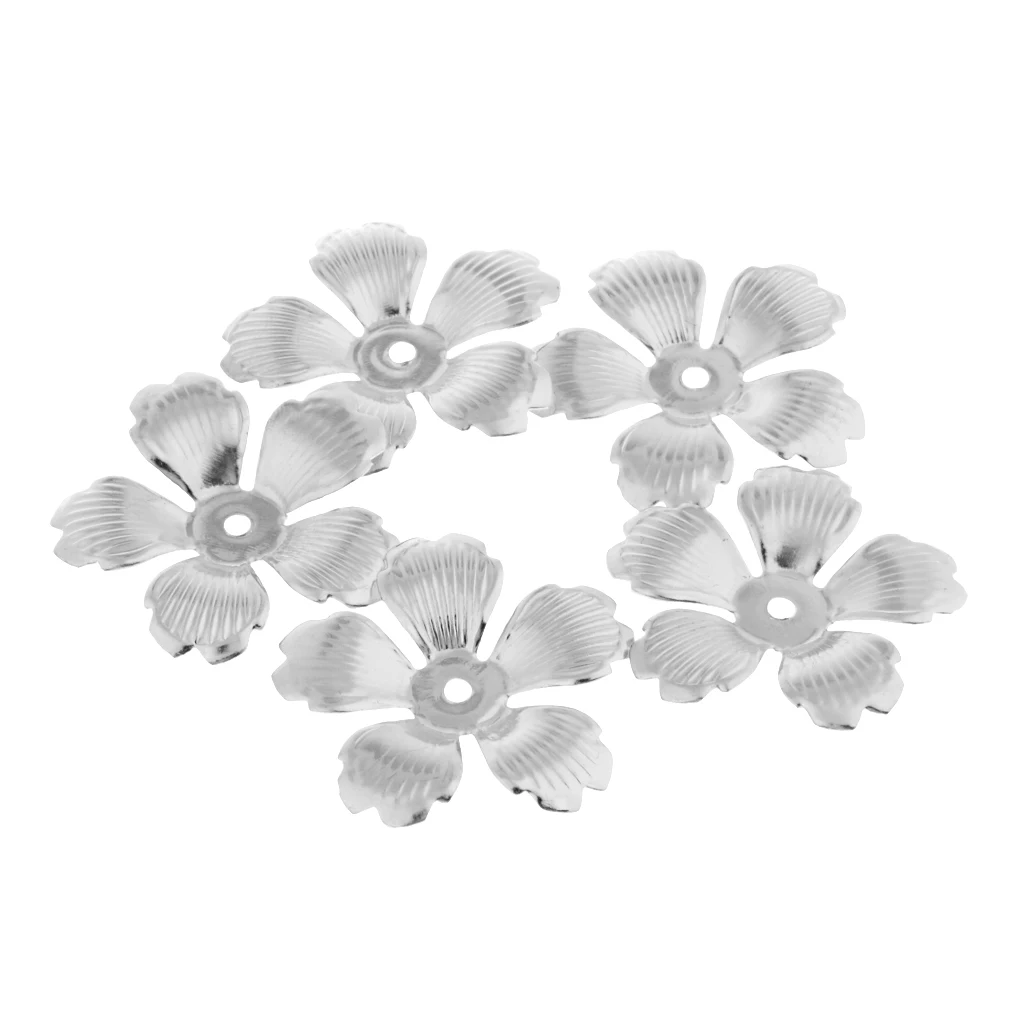 30packs Metal Golden Hollow End Flower Bead Caps 32mm DIY Jewelry Findings