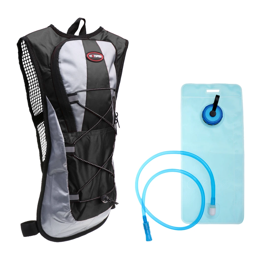 Открытый альпинистдля пешего туризма Велоспорт гидратация пакет рюкзак и 2L воды мешок мочевого пузыря - Цвет: Black