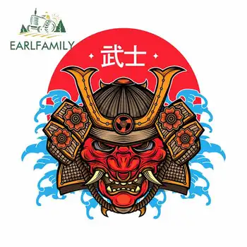 

EARLFAMILY 13cm x 12.2cm For Samurai Hannya Mask Funny Car Stickers Anime Decal Graffiti Sticker Personality Creative Decor