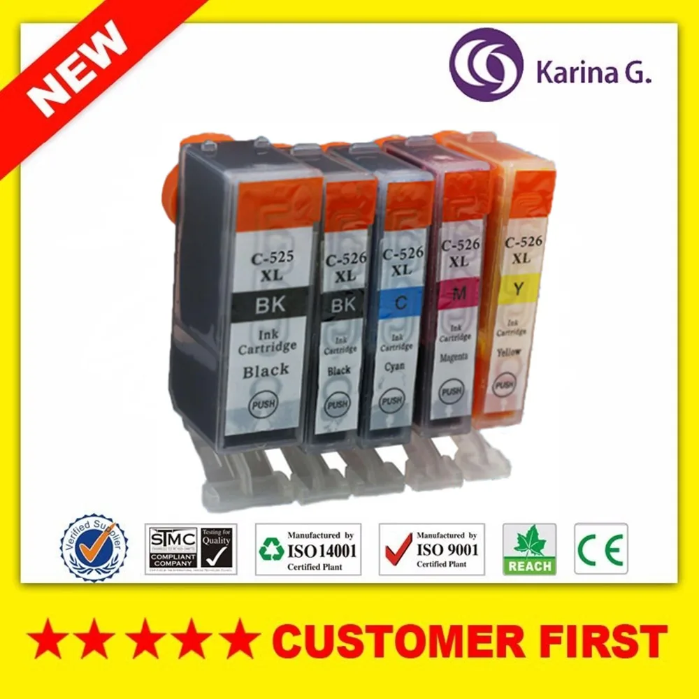 Совместимые чернильные картриджи для PGI 525 CLI 526 PGI525 бленда объектива Canon