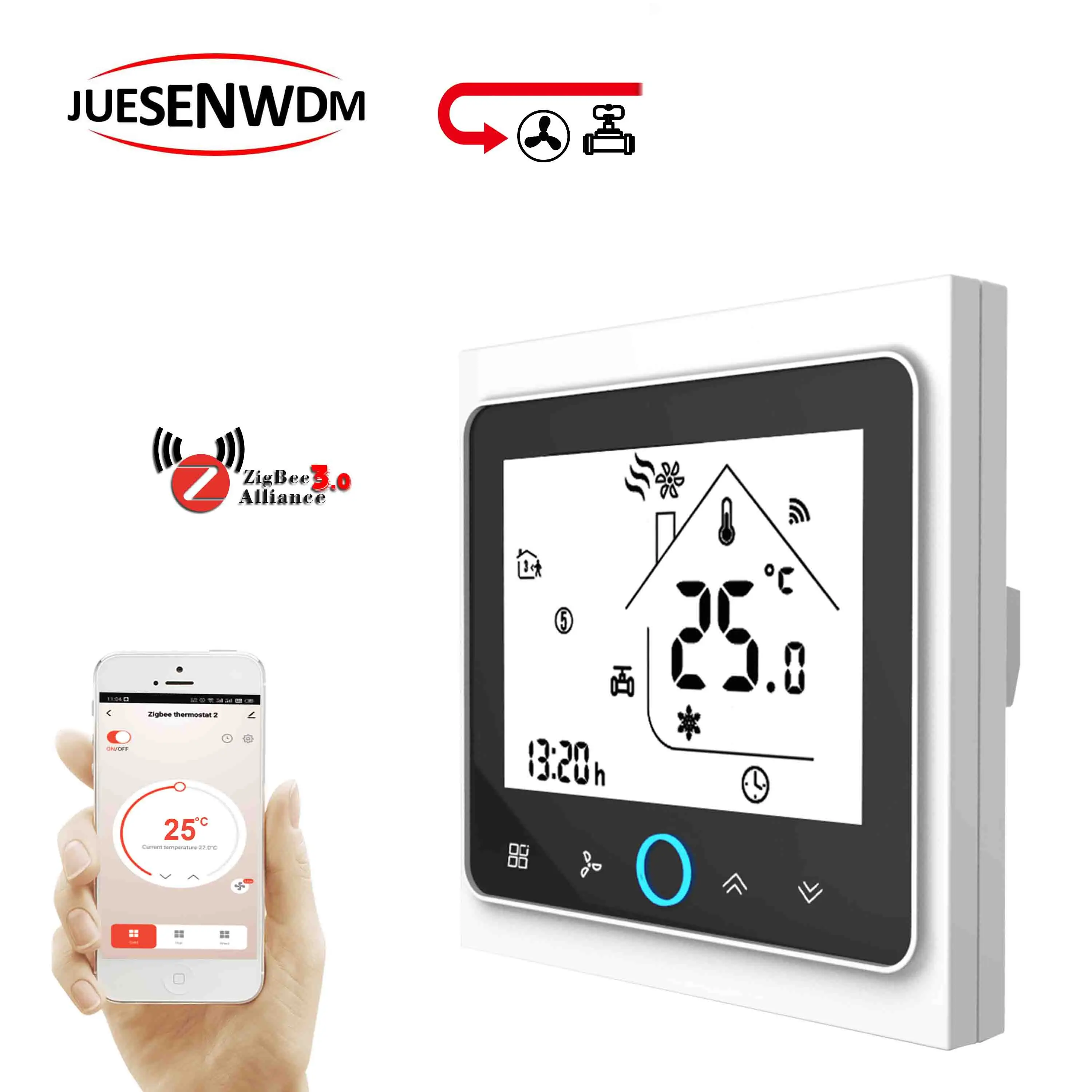 Контроллер температуры термостата Zigbee регулятор блока катушка вентилятора для