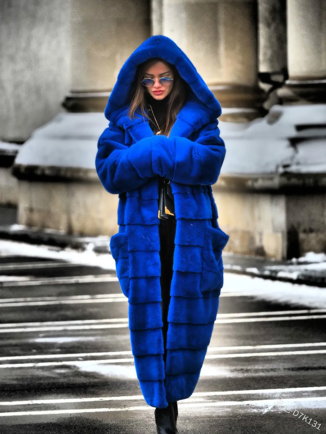 Women Faux Fur Hoodie Environmental Protection Thicken Imitation Rabbit  Wool Fur Coat Female Winter Clothes Woman Warm Jacket