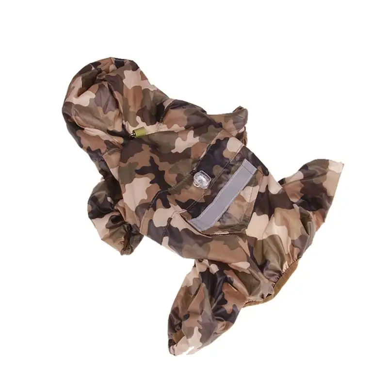 Camouflage Дождевик для щенков дождевые пальто с капюшоном Светоотражающая водонепроницаемая одежда для собак Мягкая дышащая домашняя кошка маленькая собака дождевик - Цвет: Camouflage