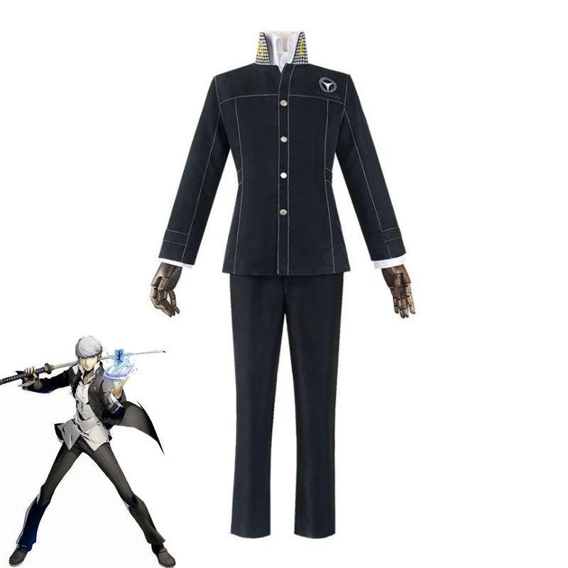 Костюм для косплея Persona 4 Shin Megami Tensei Yasogami Yu Narukami костюм Мужская школьная униформа