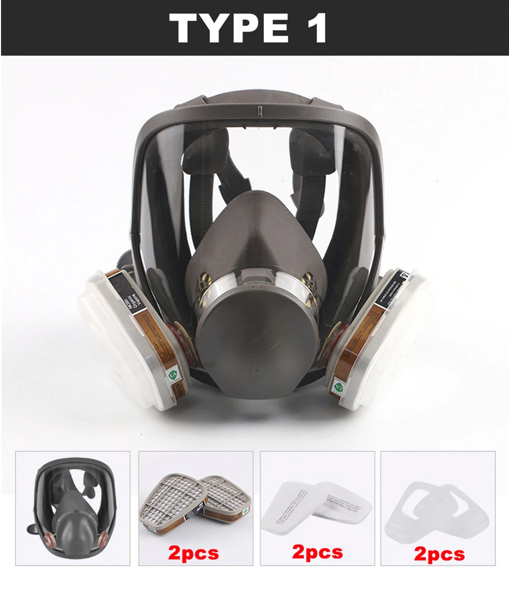 tipo industrial pintura de pulverização respirador segurança trabalho filtro prova poeira rosto cheio máscara gás formaldeído proteção