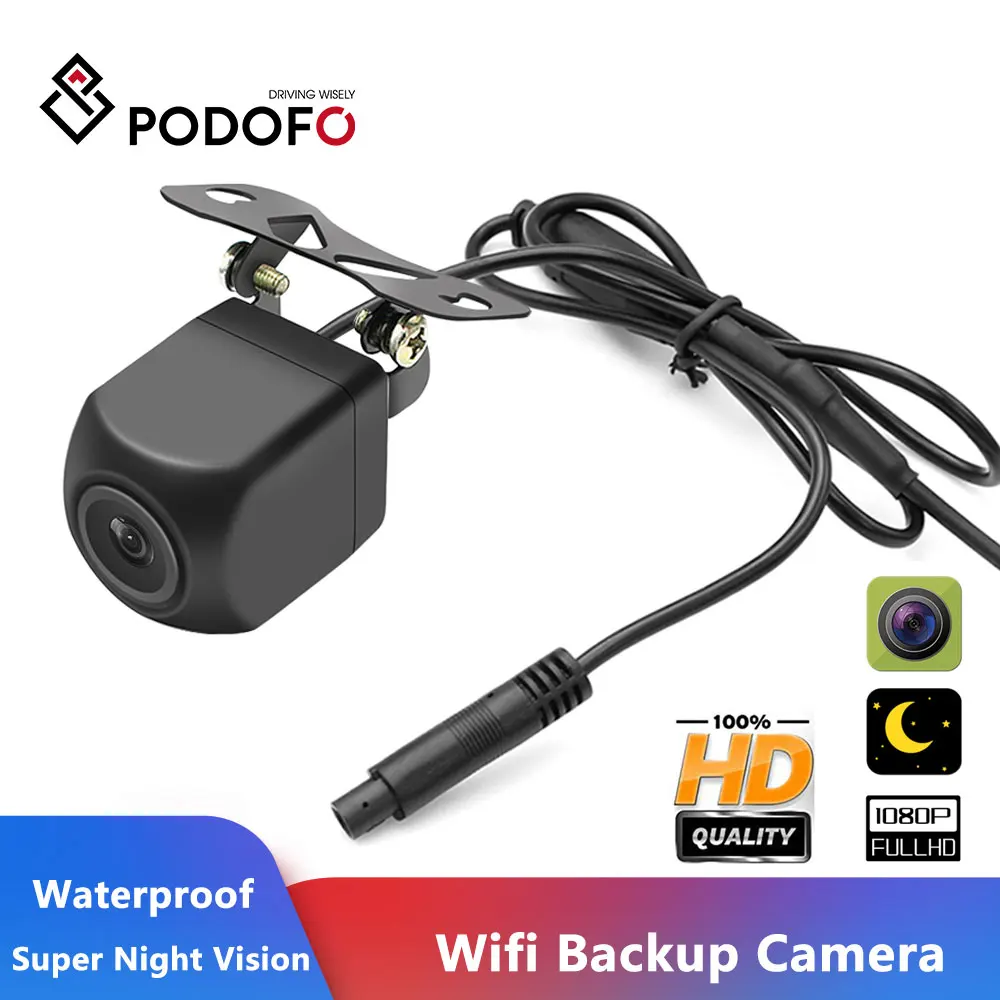 

Podofo Wireless WIFI Reversing Camera Car Rear View Camera Dash Cam HD Night Vision Mini Body Tachograph for iPhone and Android