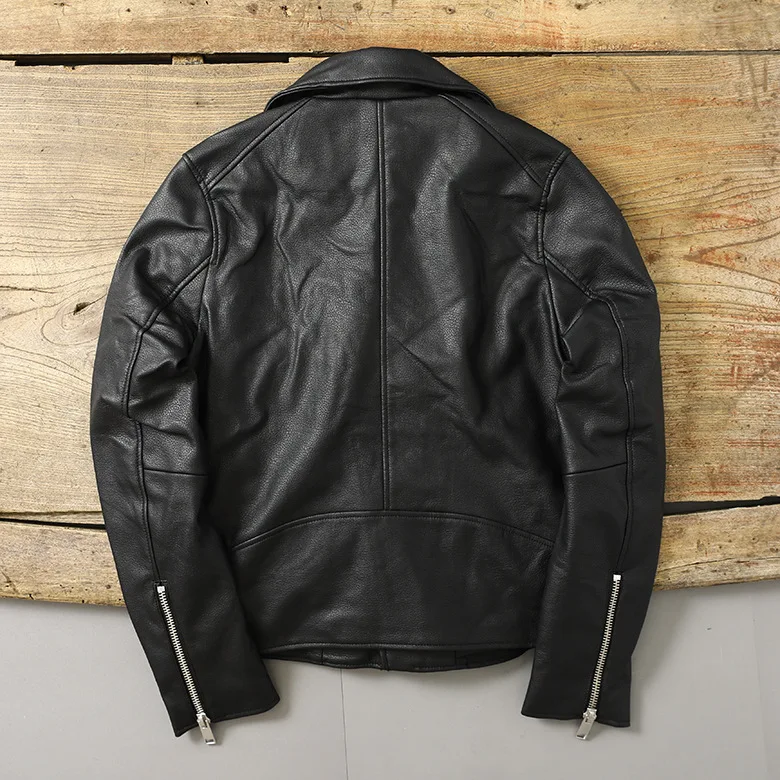 

Ne120 Retro Classic 19 Autumn Side Zipper Knight Locomotive PU Leather Coat Flight Jacket