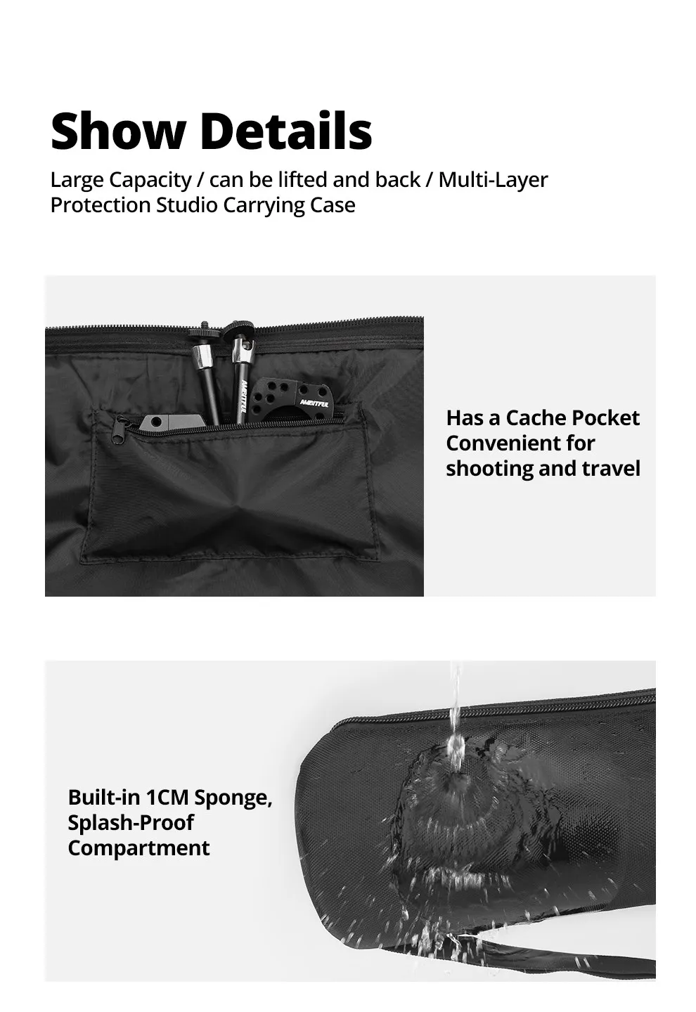 50cm - 125cm Padded Camera Monopod Tripod Carrying Bag Case Light Stand Carry Ba